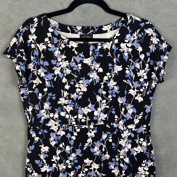 J Jill Dress Womens Small Petite Black Floral Wearever Collection Stretch Pocket - Picture 3 of 15